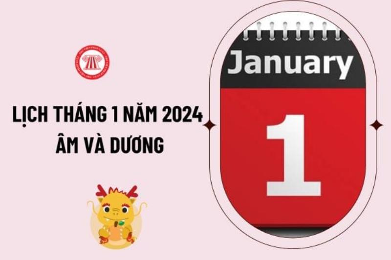 Lịch Dương Tháng 1 Năm 2024