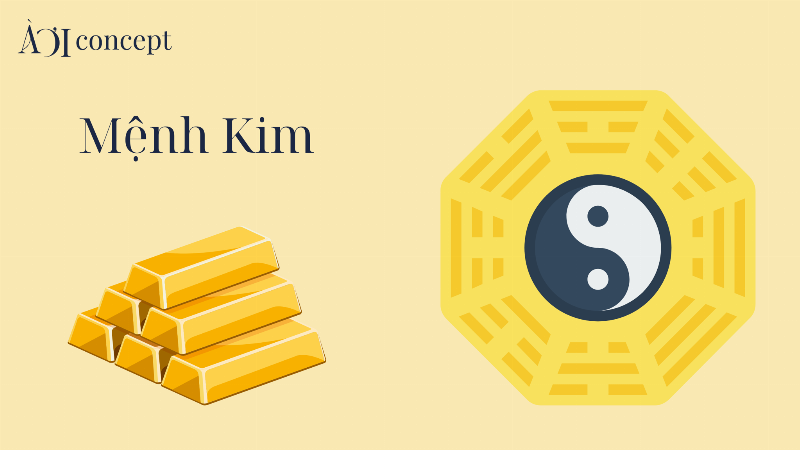 Hình minh họa người mệnh Kim trong môi trường làm việc, thể hiện sự tập trung, quyết đoán, kết nối với yếu tố kim loại và môi trường xanh sạch