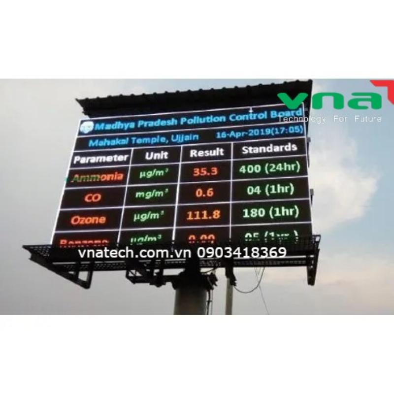 Màn hình hiển thị dữ liệu chất lượng không khí từ trạm quan trắc cho người dân theo dõi