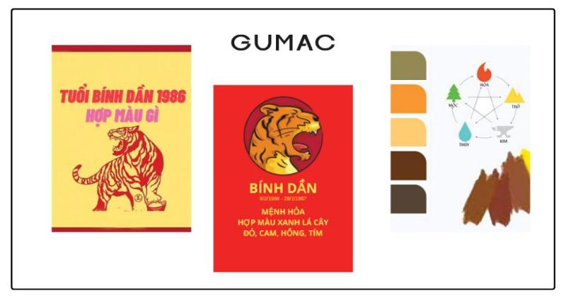 Màu sắc may mắn và tương sinh cho nam sinh năm 1986 mệnh Lư Trung Hỏa, bao gồm đỏ, hồng, tím và xanh lá cây, cùng các màu nên tránh.