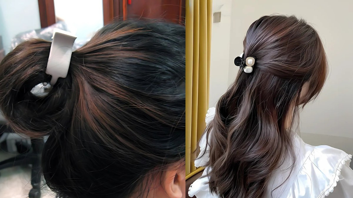 Tạo kiểu tóc dài gọn gàng, thanh lịch với kẹp càng cua 3 răng