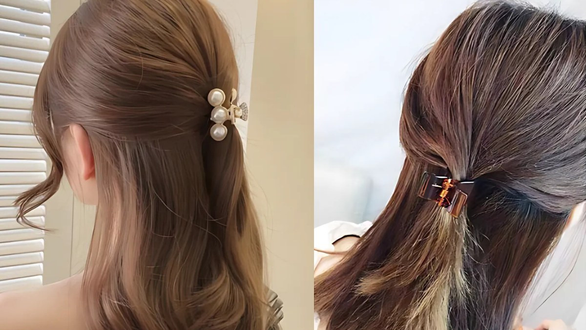 Kiểu kẹp tóc càng cua 3 răng nửa đầu thanh lịch cho dân văn phòng