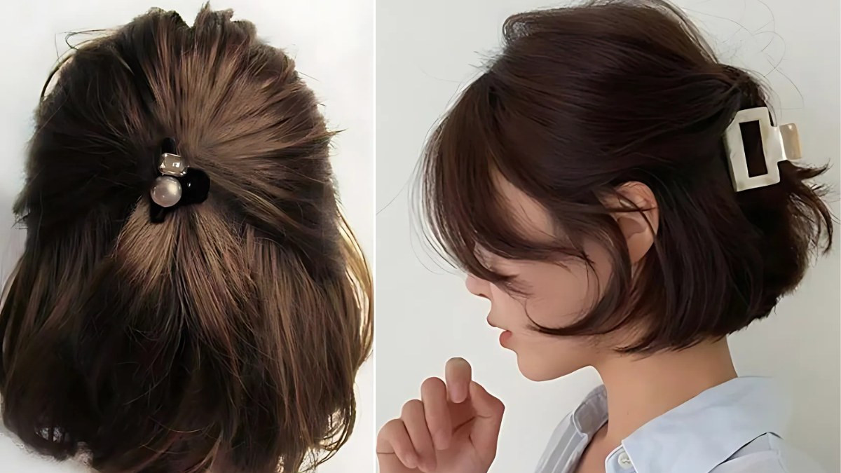 Cách kẹp tóc càng cua 3 răng cho tóc ngắn trẻ trung, năng động