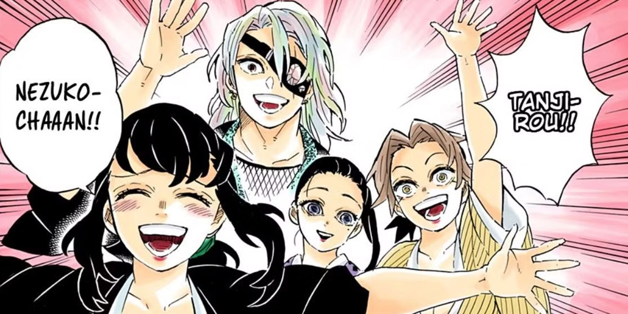 Tengen Uzui và ba người vợ của anh ấy trong chương 204 manga Demon Slayer, khẳng định vai trò nhân vật phụ quan trọng