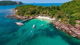 Bản đồ địa lý đảo Phú Quốc, thể hiện rõ diện tích 574km2 của hòn đảo.