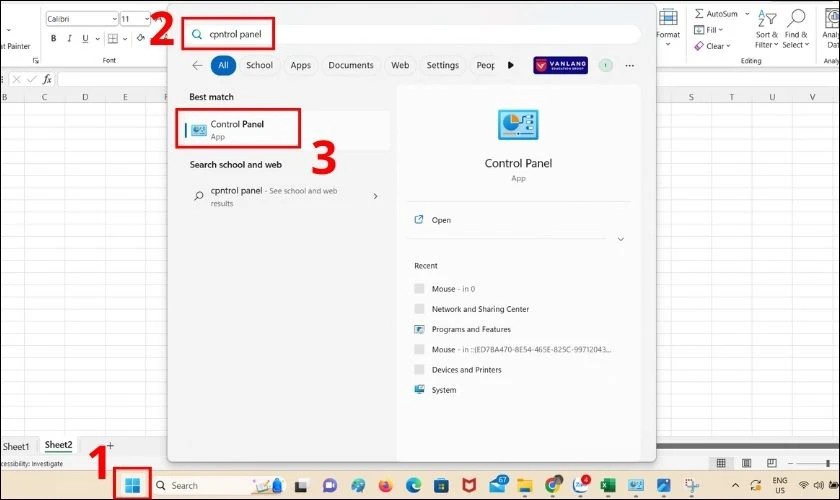 Mở Control Panel trên Windows 10, 11 để thay đổi định dạng số