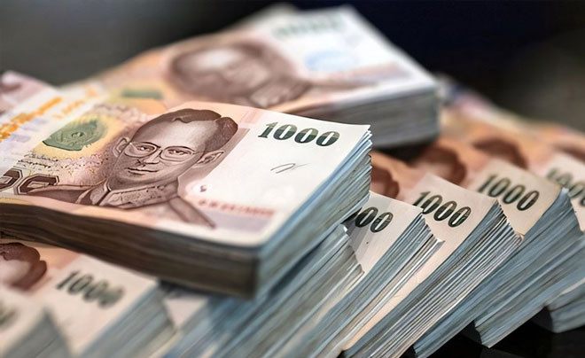 Tờ tiền 1000 Baht Thái đang được sử dụng phổ biến