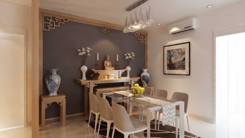 Một gia đình Việt Nam đang thực hiện nghi lễ nhập trạch trong không gian sống hài hòa với thiên nhiên vào tháng 5