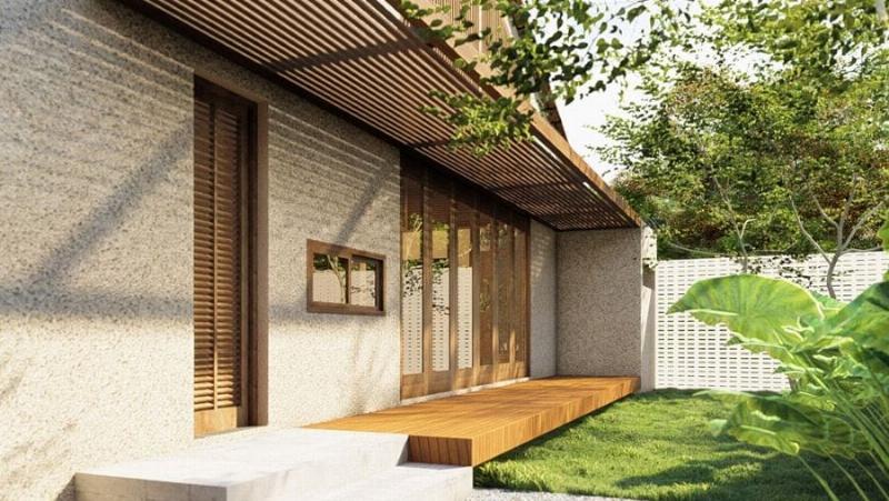 Hình ảnh một khu vườn xanh mát hoặc một không gian sống có nhiều cây xanh, ánh sáng tự nhiên, gợi cảm giác bình yên, hài hòa với thiên nhiên. Thể hiện sự kết nối giữa con người và môi trường, đặc biệt là với những người mệnh Thổ như sinh năm 1990.