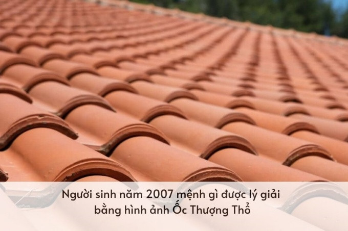 Hình ảnh ngói lợp mái nhà, biểu tượng cho nạp âm Ốc Thượng Thổ của người sinh năm 2007