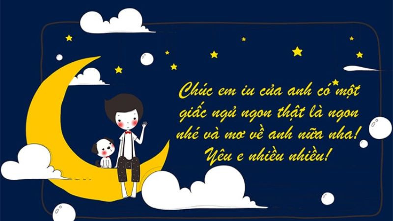 Hình ảnh trăng sao và mây đêm huyền ảo chúc ngủ ngon