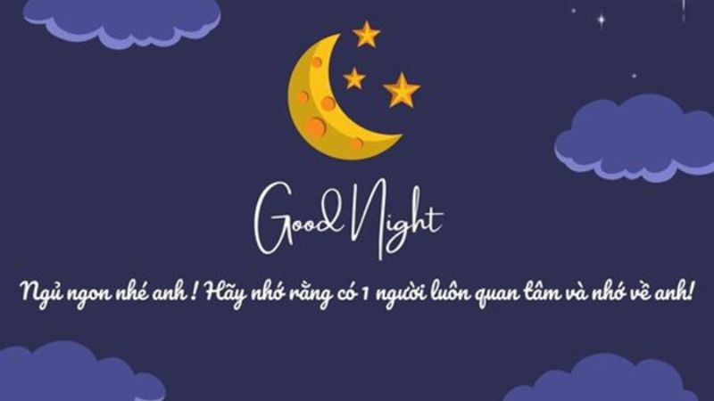 Bầu trời sao đêm lãng mạn kèm lời chúc ngủ ngon gửi gắm tình cảm