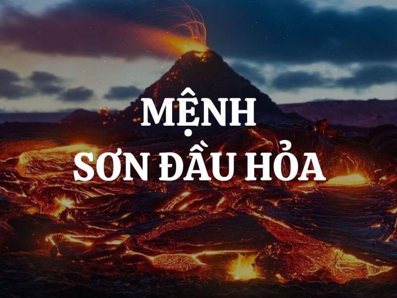 Hình ảnh ngọn lửa trên đỉnh núi, biểu tượng của mệnh Sơn Đầu Hỏa 1994, thể hiện sức sống và sự kiên định.