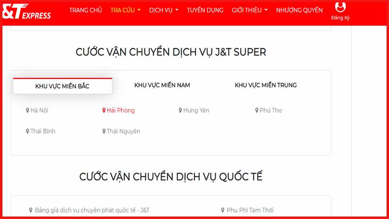 Giao diện tra cứu đơn hàng J&amp;T Express bằng số điện thoại trên website chính thức