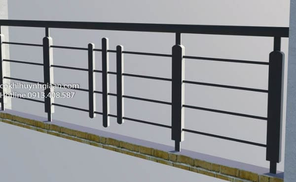 Ban công sắt đẹp với thiết kế hiện đại và vững chắc Mẫu 060