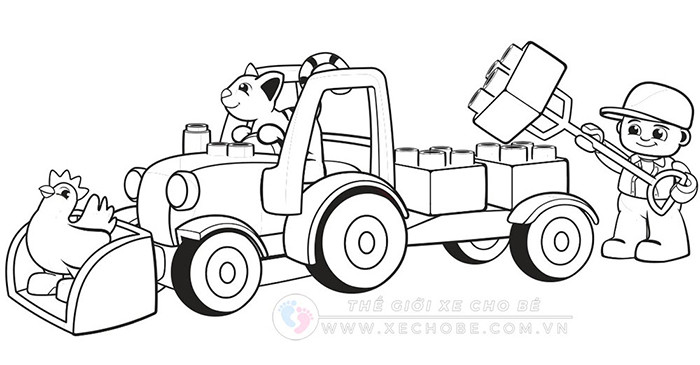 Tranh tô màu xe ô tô bán kem ngộ nghĩnh