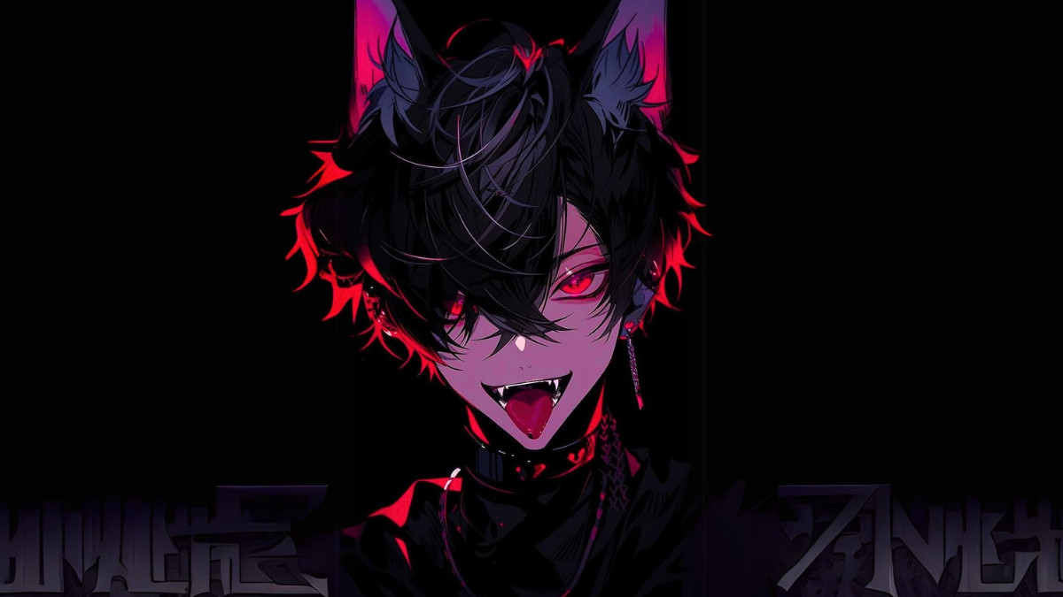 Hình ảnh ác quỷ anime nam với mái tóc bạc và ánh mắt tập trung