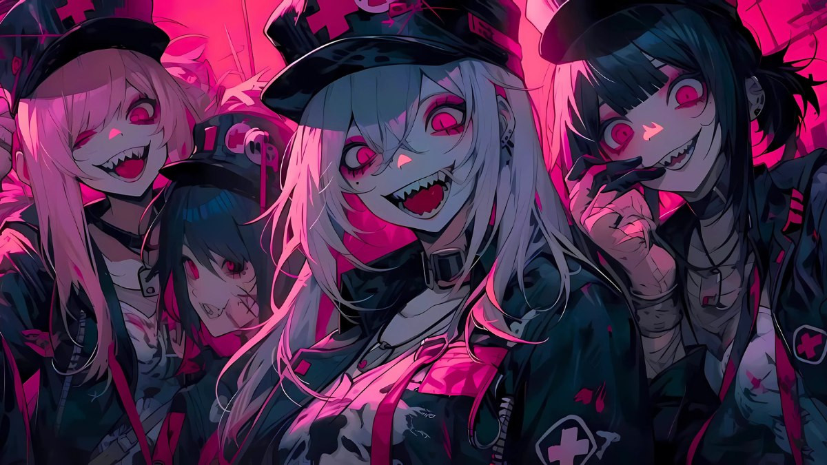 Ác quỷ anime nữ với trang phục gợi cảm và biểu cảm lạnh lùng