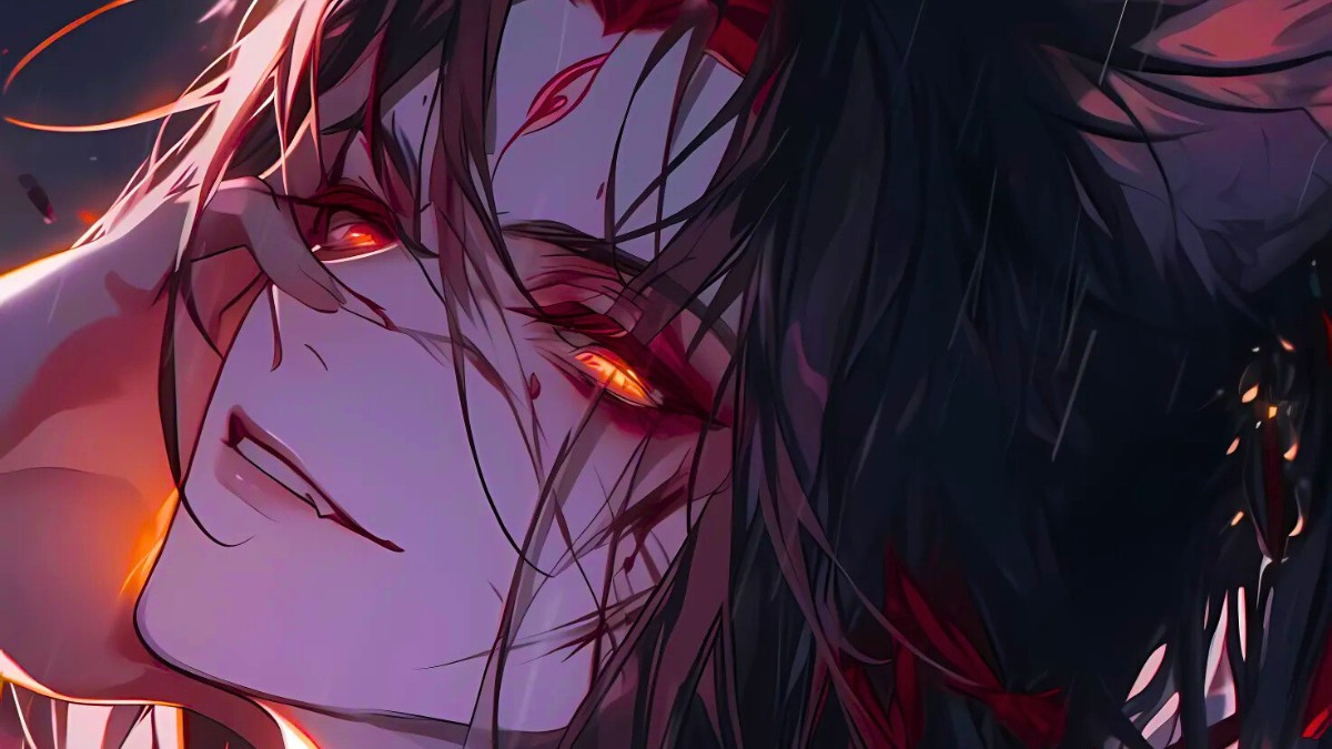 Chân dung ác quỷ anime nam trong bộ giáp tối màu