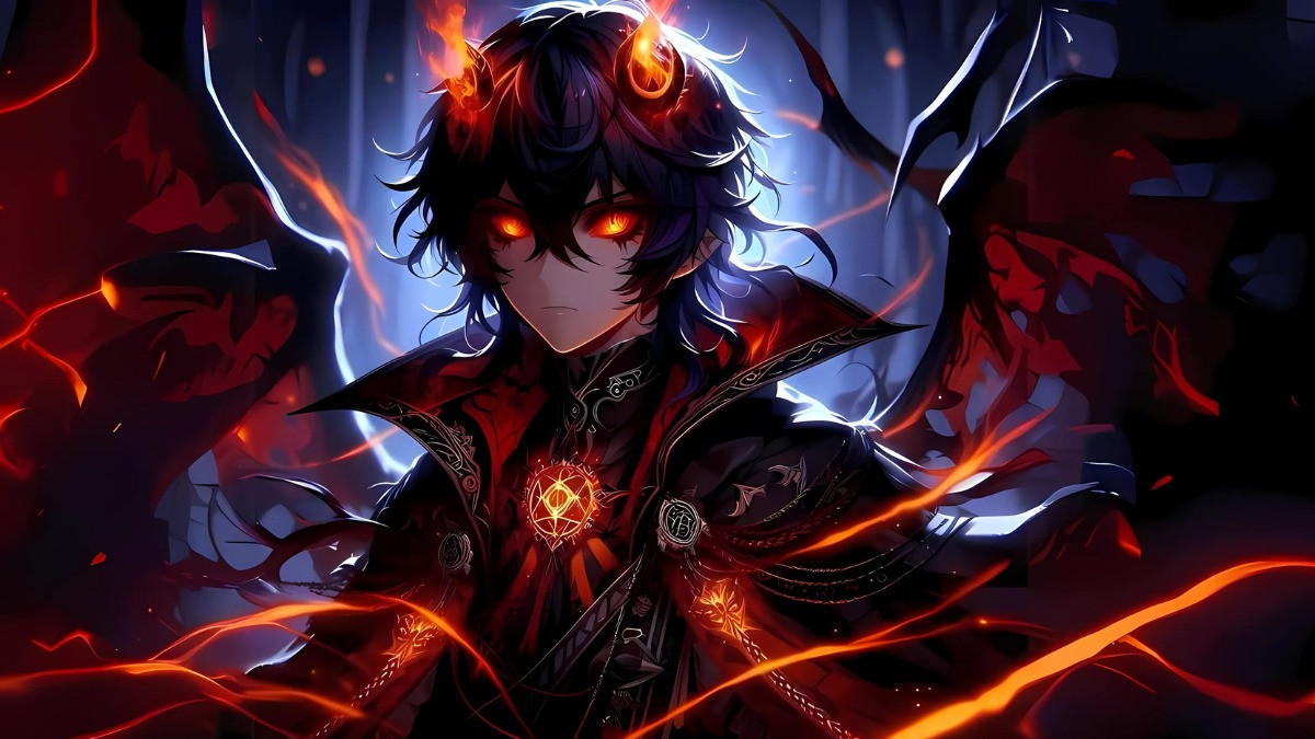 Ác quỷ anime với ánh mắt uy lực, đầy quyền năng và bí hiểm