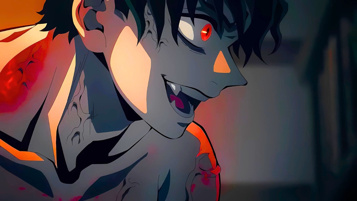 Ác quỷ anime nam với ánh mắt đăm chiêu, thể hiện sự mưu mô