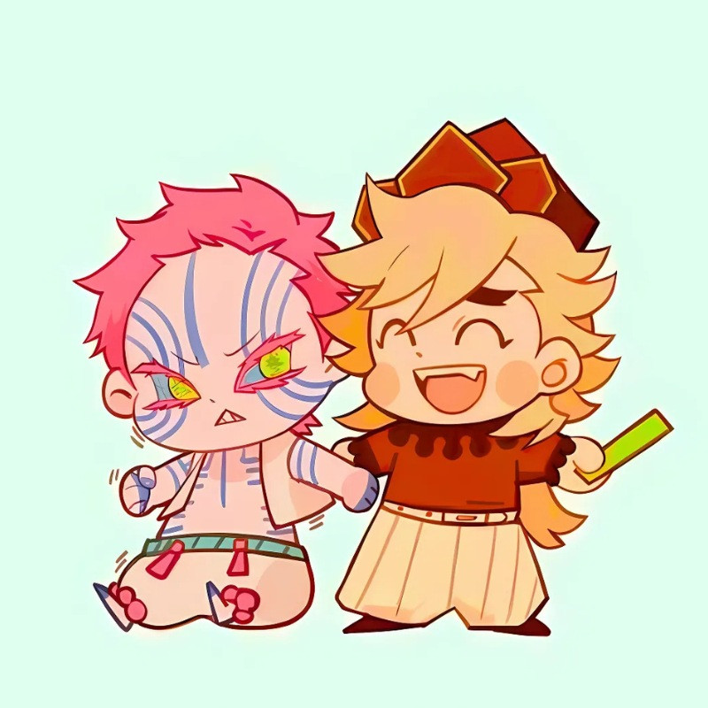 Ác quỷ anime chibi đáng yêu với đôi sừng nhỏ và ánh mắt long lanh