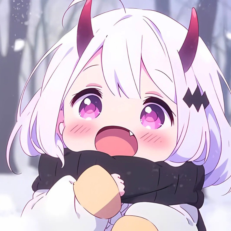 Ác quỷ anime chibi dễ thương với chiếc mũ phù thủy và nụ cười tươi