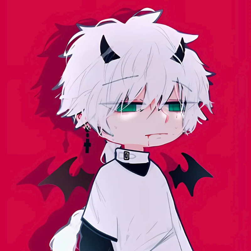 Ác quỷ anime chibi dễ thương đang vẫy tay chào