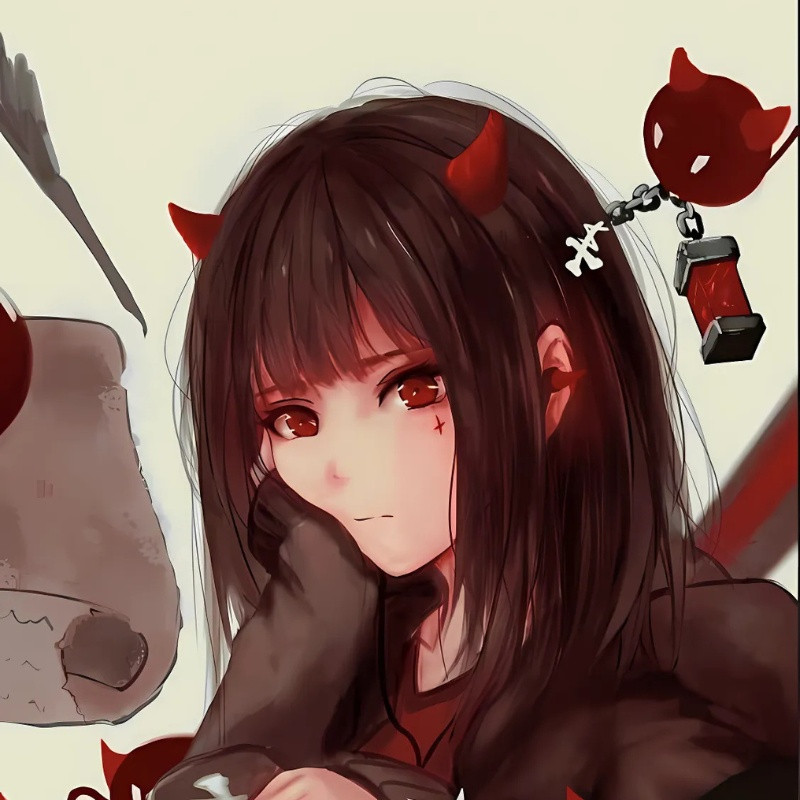 Hình ảnh dễ thương của ác quỷ chibi với đôi mắt to tròn