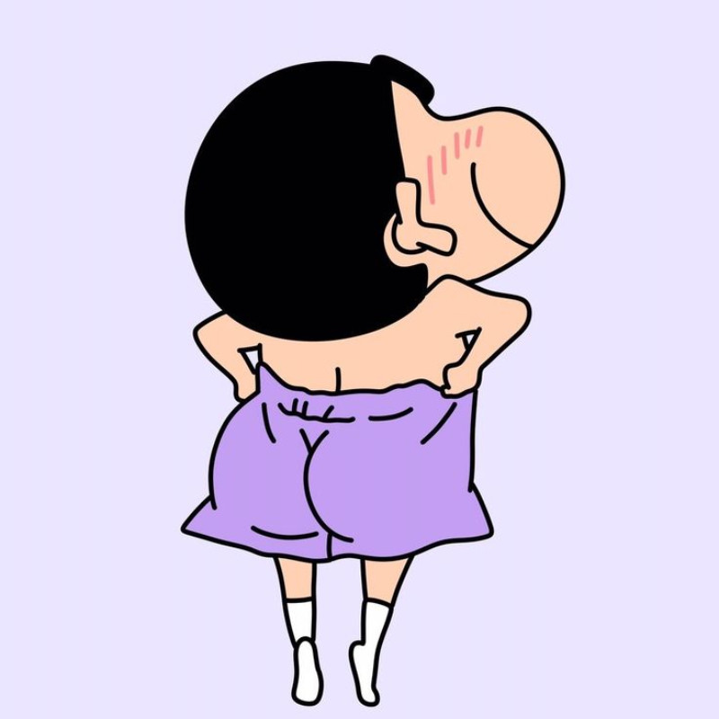 Shin đang nhảy múa trên giường với vẻ mặt vô cùng phấn khích và hài hước