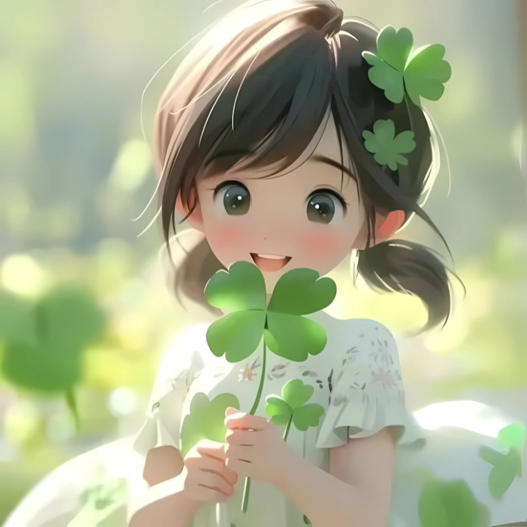 Avatar cỏ 4 lá nghệ thuật với màu sắc hài hòa