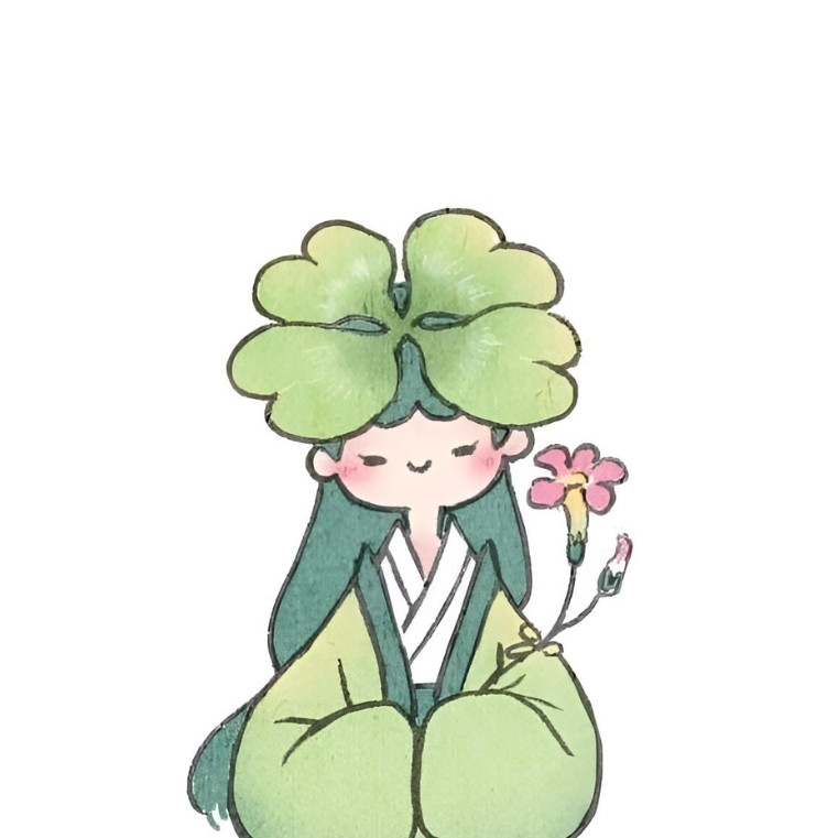 Avatar cỏ 4 lá cute với biểu tượng tình yêu