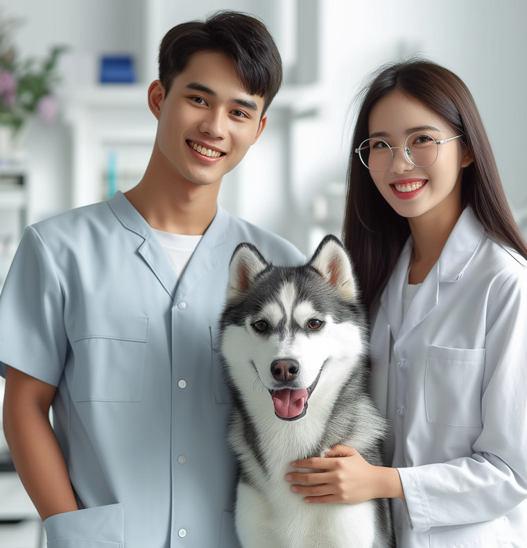Sinh viên ngành Thú y tại Đại học Nguyễn Tất Thành thực hành trên mô hình động vật