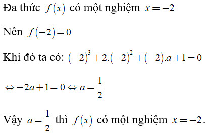 Cách tìm hệ số 'a' của đa thức khi biết một nghiệm