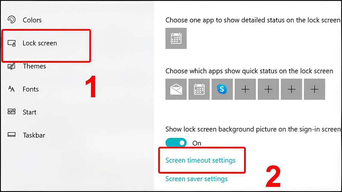 Vào &quot;Screen timeout settings&quot; để chỉnh thời gian tắt màn hình