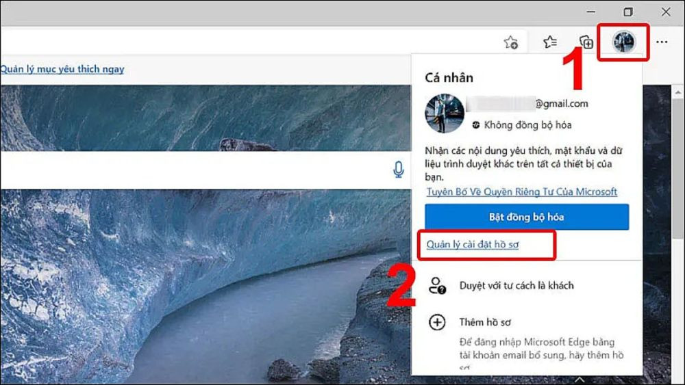 Chọn biểu tượng Hồ sơ để đăng xuất tài khoản Google trên máy tính