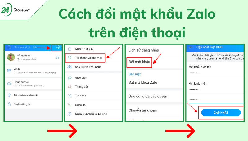 Các bước đổi mật khẩu Zalo trên điện thoại chi tiết