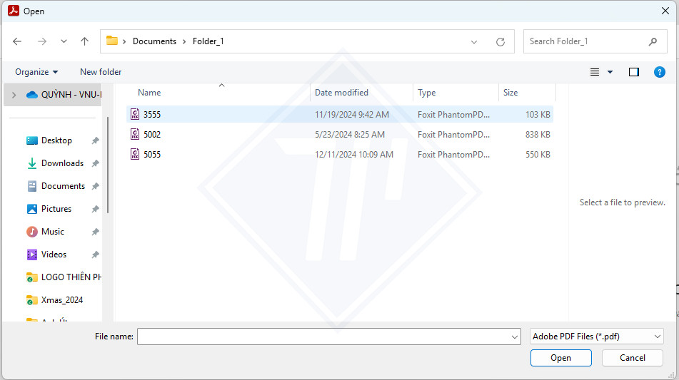 Kéo thả file PDF vào Adobe Reader để mở và chuẩn bị in