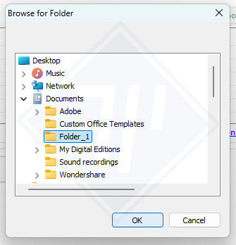 Cửa sổ chọn thư mục chứa tài liệu PDF để in hàng loạt với Foxit Reader