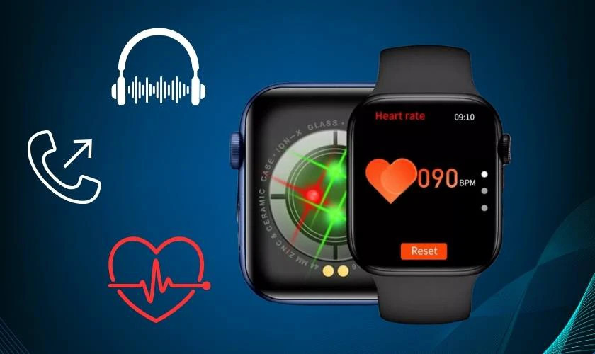 Giao diện các tính năng tiện ích trên màn hình đồng hồ T800 Pro Max