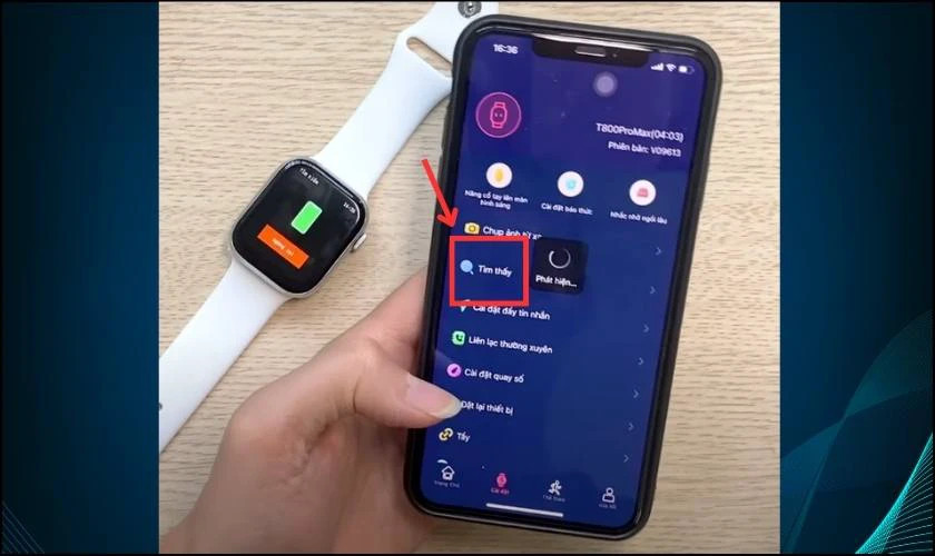 Màn hình đồng hồ T800 Pro Max xác nhận kết nối thành công với điện thoại