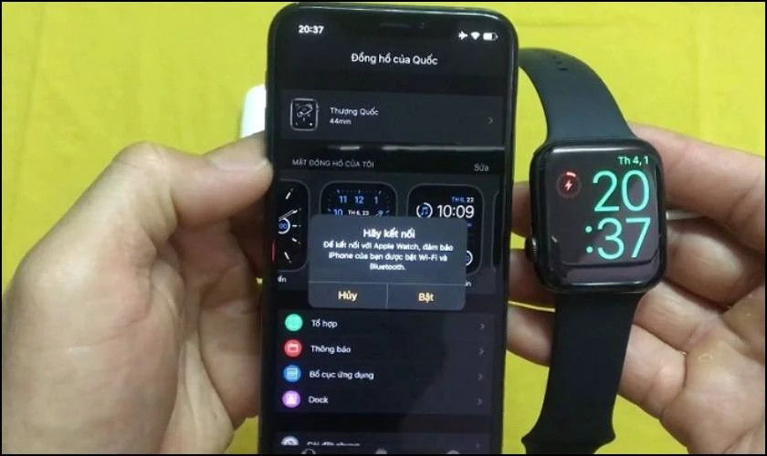 Màn hình đồng hồ T800 Pro Max hiển thị thời gian đã được đồng bộ