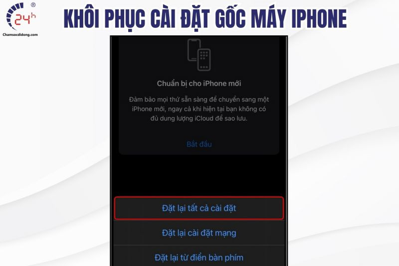 Hoàn tất quá trình khôi phục cài đặt gốc iPhone khi điện thoại bị cháy màn hình