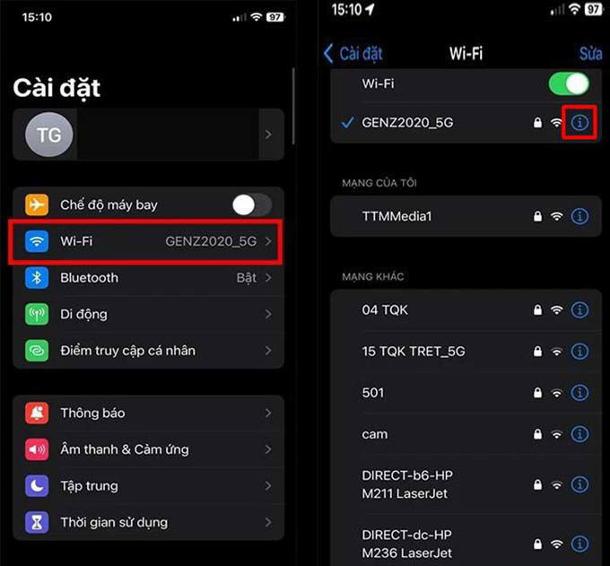 Hướng dẫn xem mật khẩu WiFi đã lưu trên iPhone iOS 16 trong cài đặt