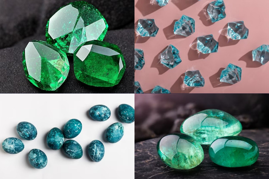 Các loại ngọc phong thủy như Lục Bảo, Aquamarine mang lại năng lượng tích cực cho Nhâm Ngọ 2002