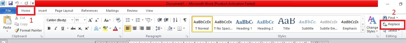 Mở hộp thoại Find &amp; Replace