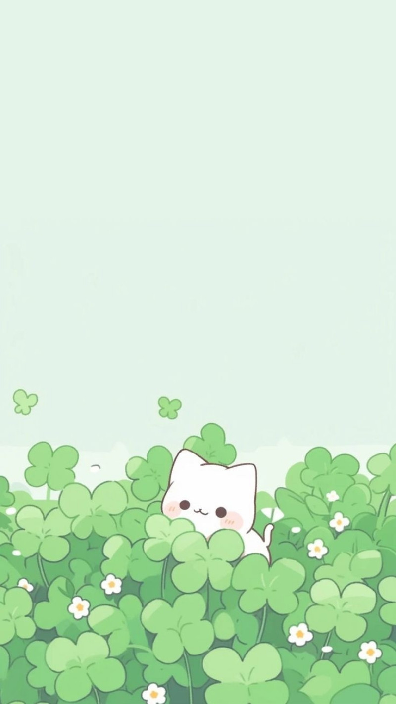 Hình nền cỏ 4 lá anime với phong cách vẽ độc đáo