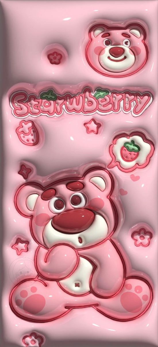 Hình nền gấu dâu Lotso 3D với chất liệu lông mềm mại