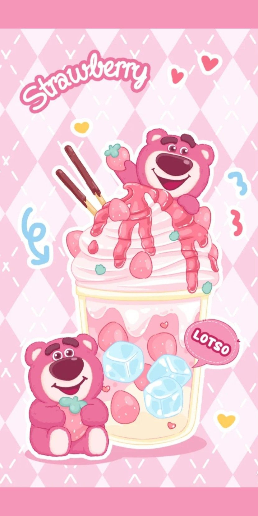 Hình nền gấu dâu Lotso 4K sắc nét và chi tiết