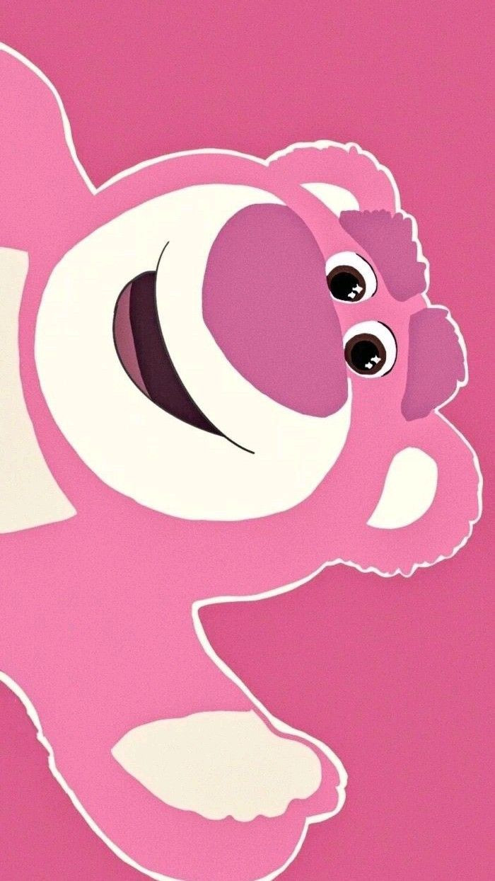 Hình nền gấu dâu Lotso ngồi mỉm cười nhẹ nhàng